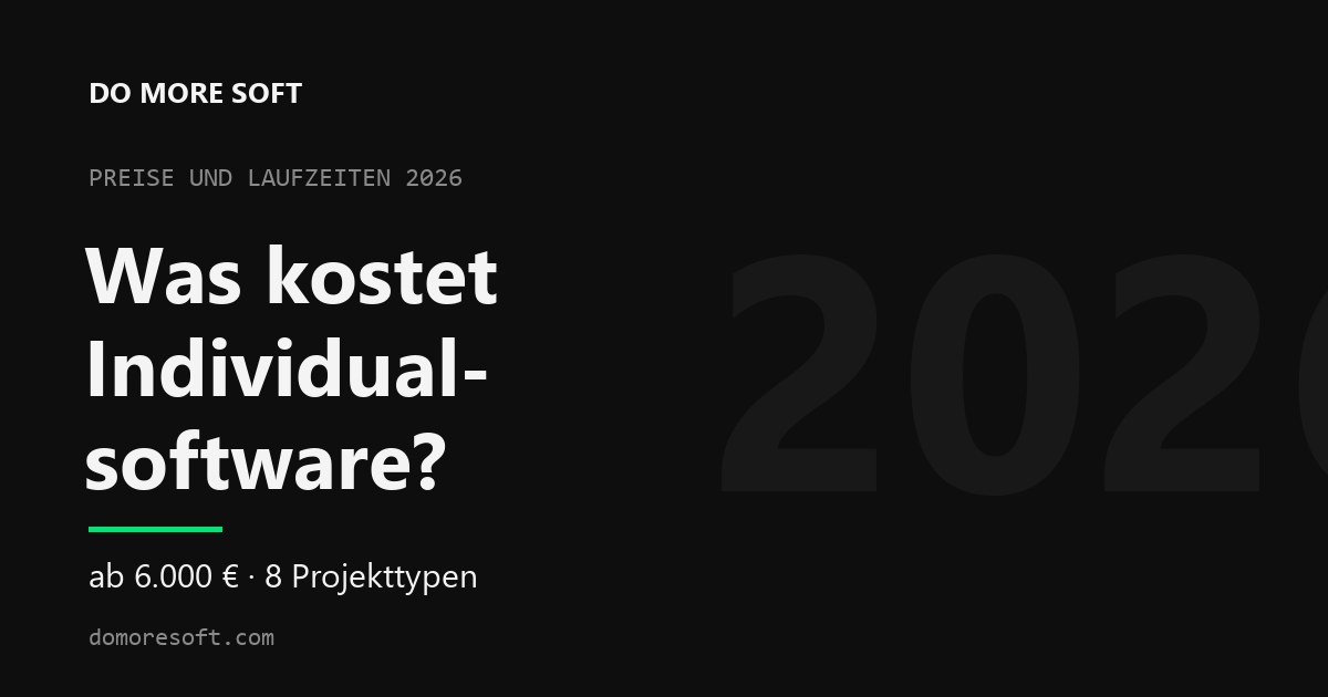 Was kostet Individualsoftware 2026? Preise und Laufzeiten