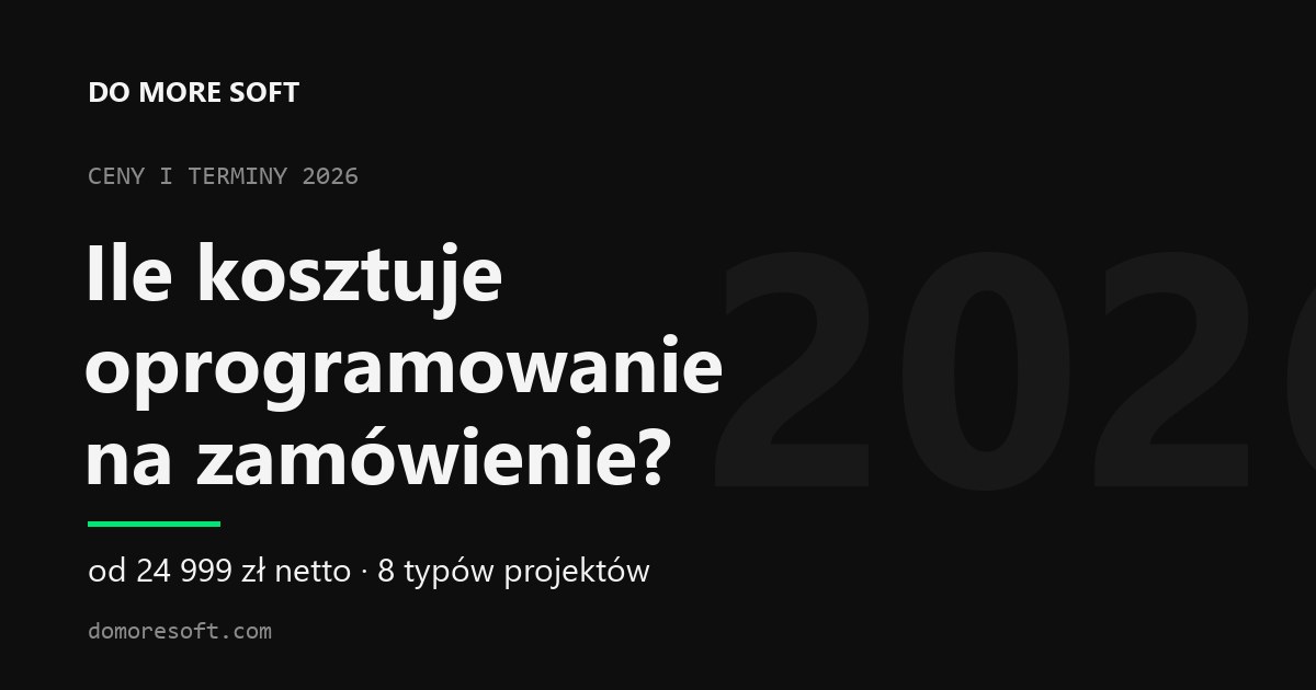 Ile kosztuje oprogramowanie na zamówienie w 2026? Ceny i terminy